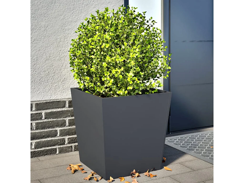 Jardinières 2 pcs anthracite 50x50x50 cm acier