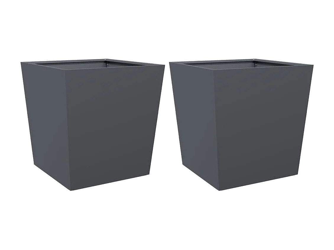 Jardinières 2 pcs anthracite 50x50x50 cm acier