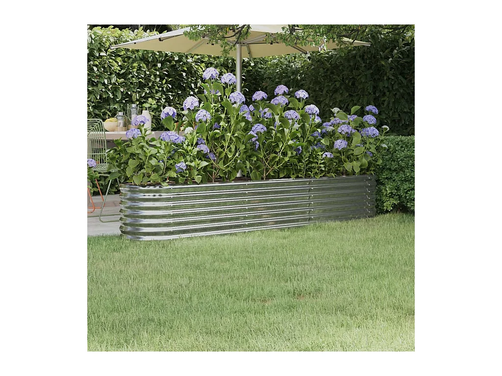 Letto Giardino Acciaio Verniciato a Polvere 224x40x36cm Argento