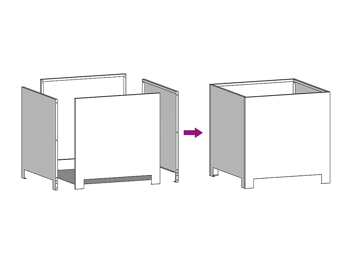 Jardinière 30x30x30 cm acier inoxydable