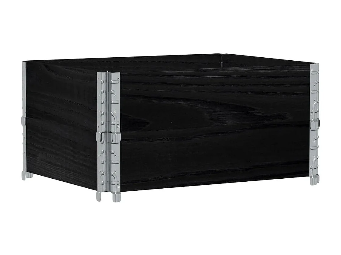 Fioriera da Giardino Nera 80x60 cm in Legno Massello di Pino