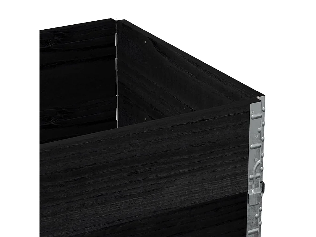 Fioriera da Giardino Nera 80x60 cm in Legno Massello di Pino