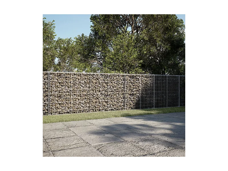 Cesto Gabbione con Copertura 600x50x100 cm in Ferro Zincato