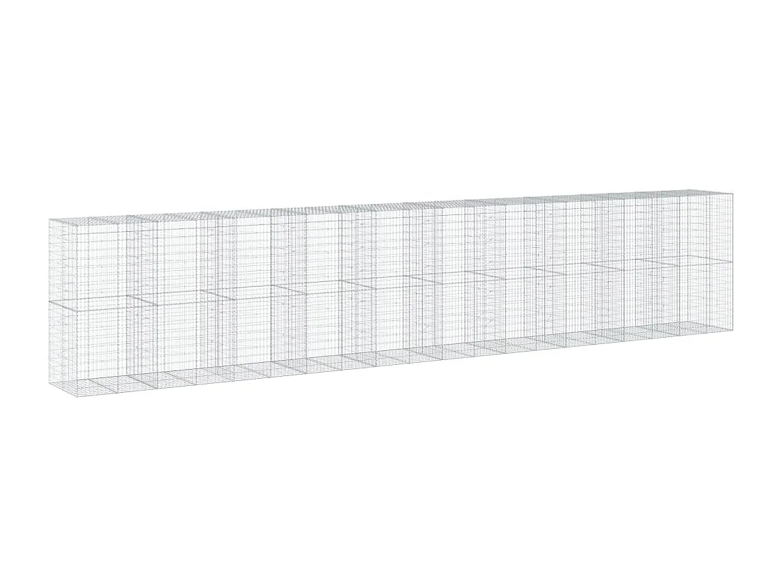 Panier gabion avec couvercle 1000x100x200 cm fer galvanisé
