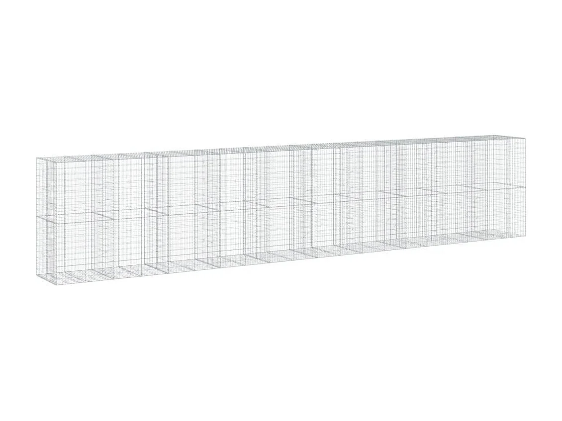 Panier gabion avec couvercle 1000x100x200 cm fer galvanisé