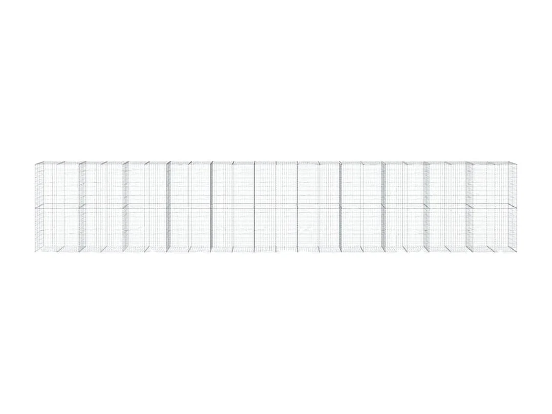 Panier gabion avec couvercle 1100x100x200 cm fer galvanisé