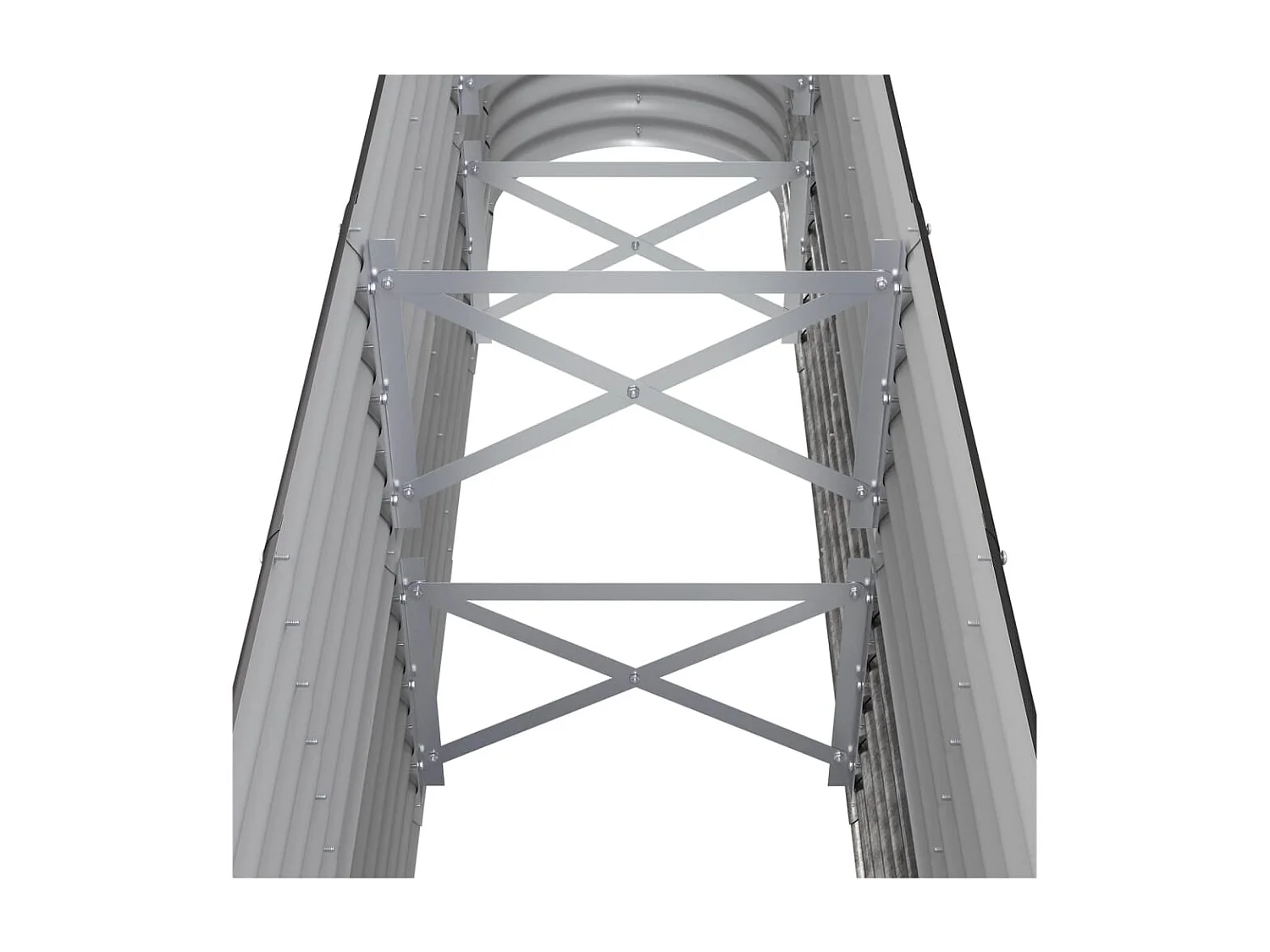 Canteiro elevado jardim 260x40x68 aço revestido a pó antracite