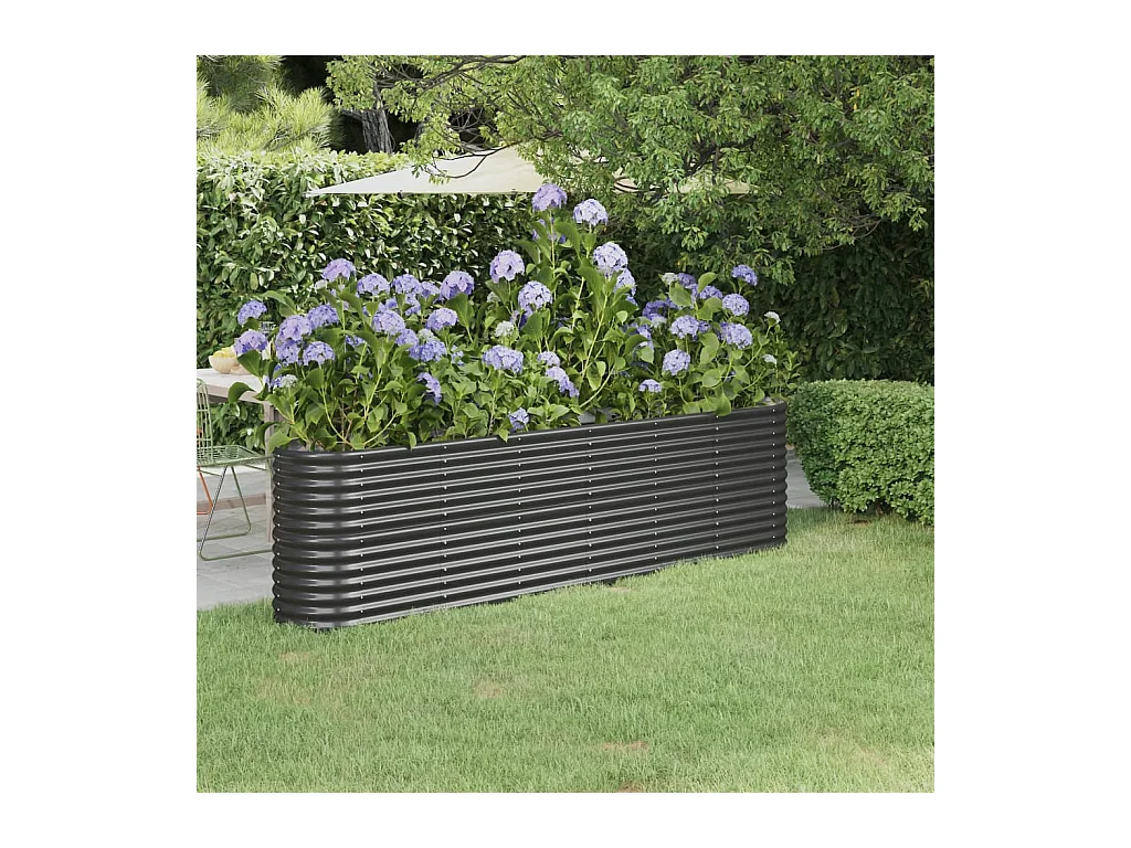 Letto da Giardino in Acciaio a Polvere 260x40x68 cm Antracite