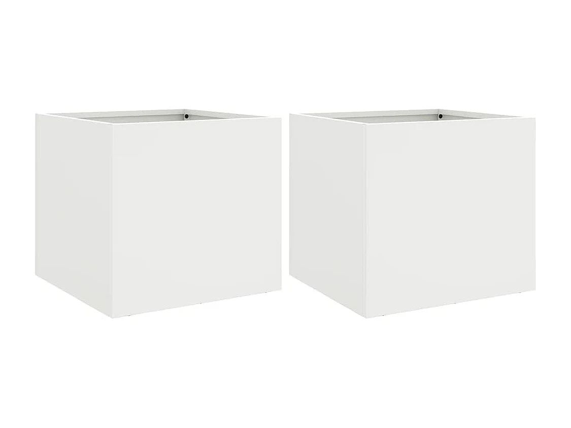 Vasos/floreiras 2 pcs 32x30x29 cm aço branco