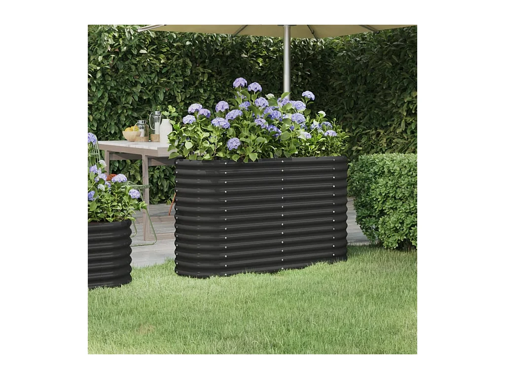 Letto da Giardino in Acciaio a Polvere 114x40x68 cm Antracite