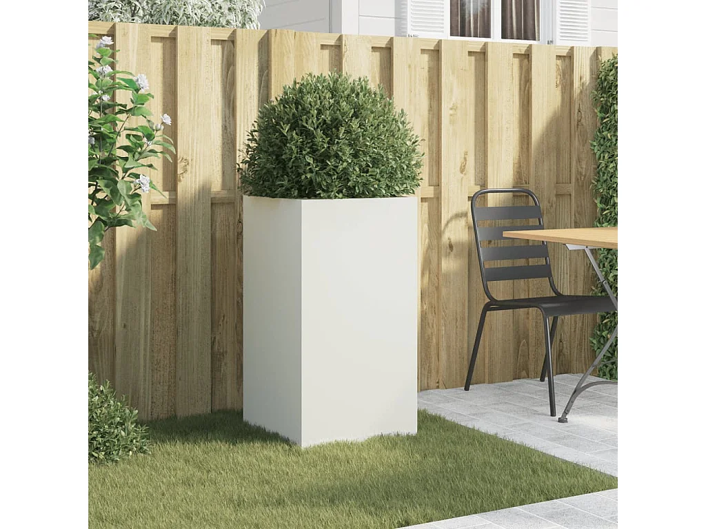 Jardinière blanc 42x38x75 cm acier