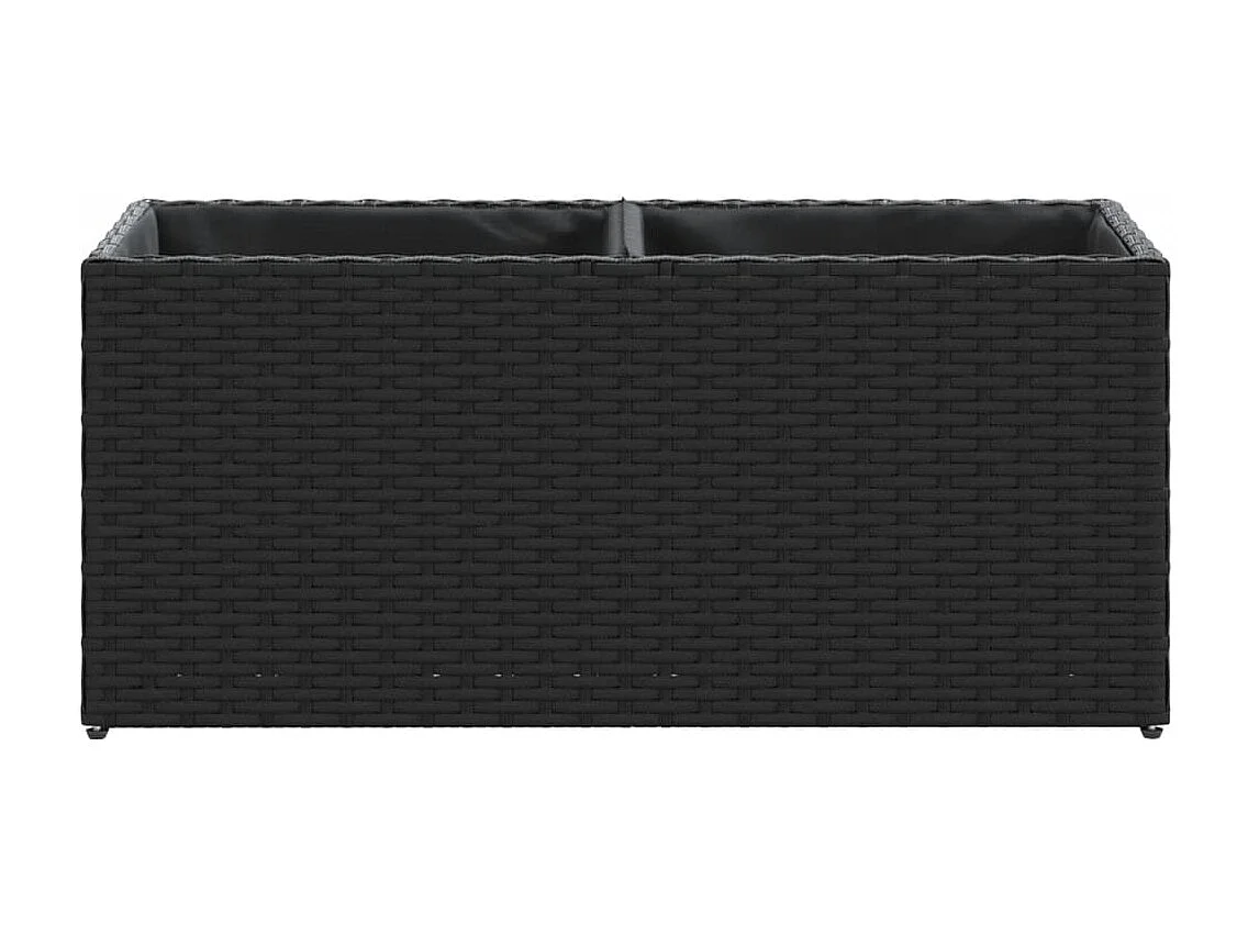 Hochbeet mit 2 Fächern Schwarz 72x30x32 cm Poly Rattan