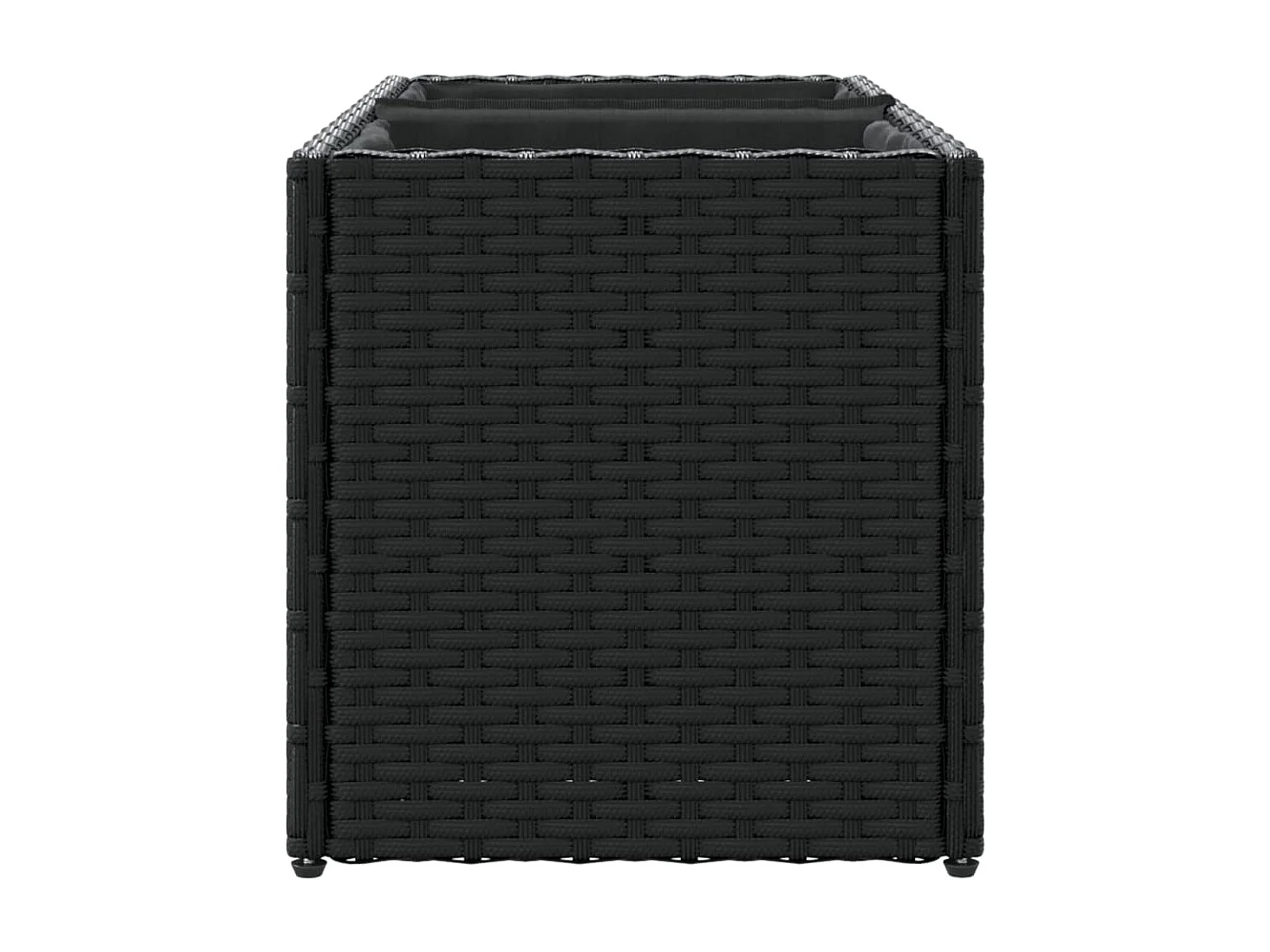 Hochbeet mit 2 Fächern Schwarz 72x30x32 cm Poly Rattan