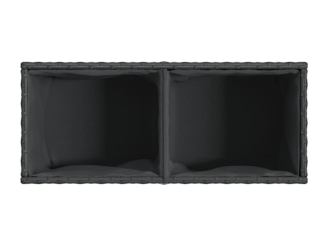 Hochbeet mit 2 Fächern Schwarz 72x30x32 cm Poly Rattan