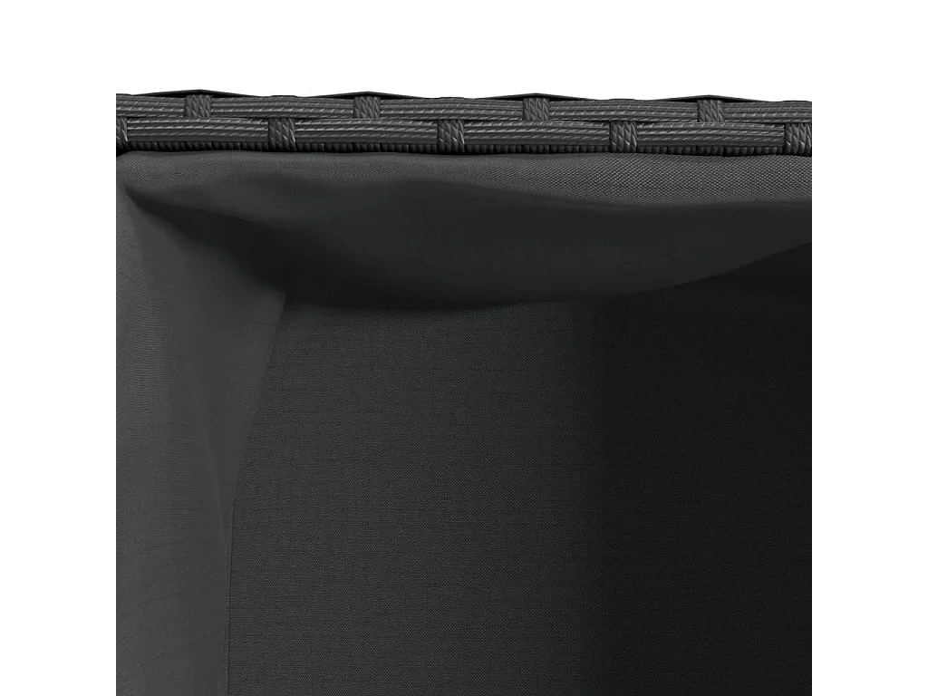 Hochbeet mit 2 Fächern Schwarz 72x30x32 cm Poly Rattan