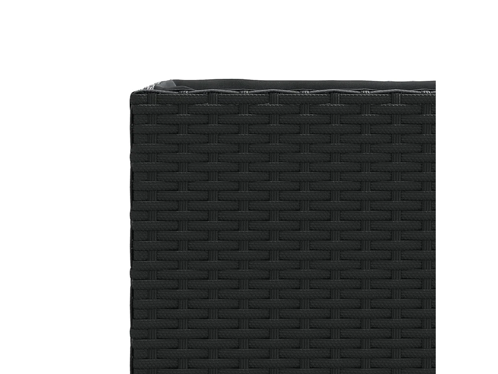 Hochbeet mit 2 Fächern Schwarz 72x30x32 cm Poly Rattan