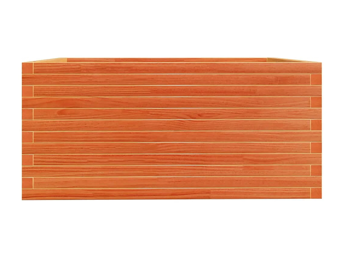 Jardinière cire marron 100x100x49,5 cm bois de pin massif