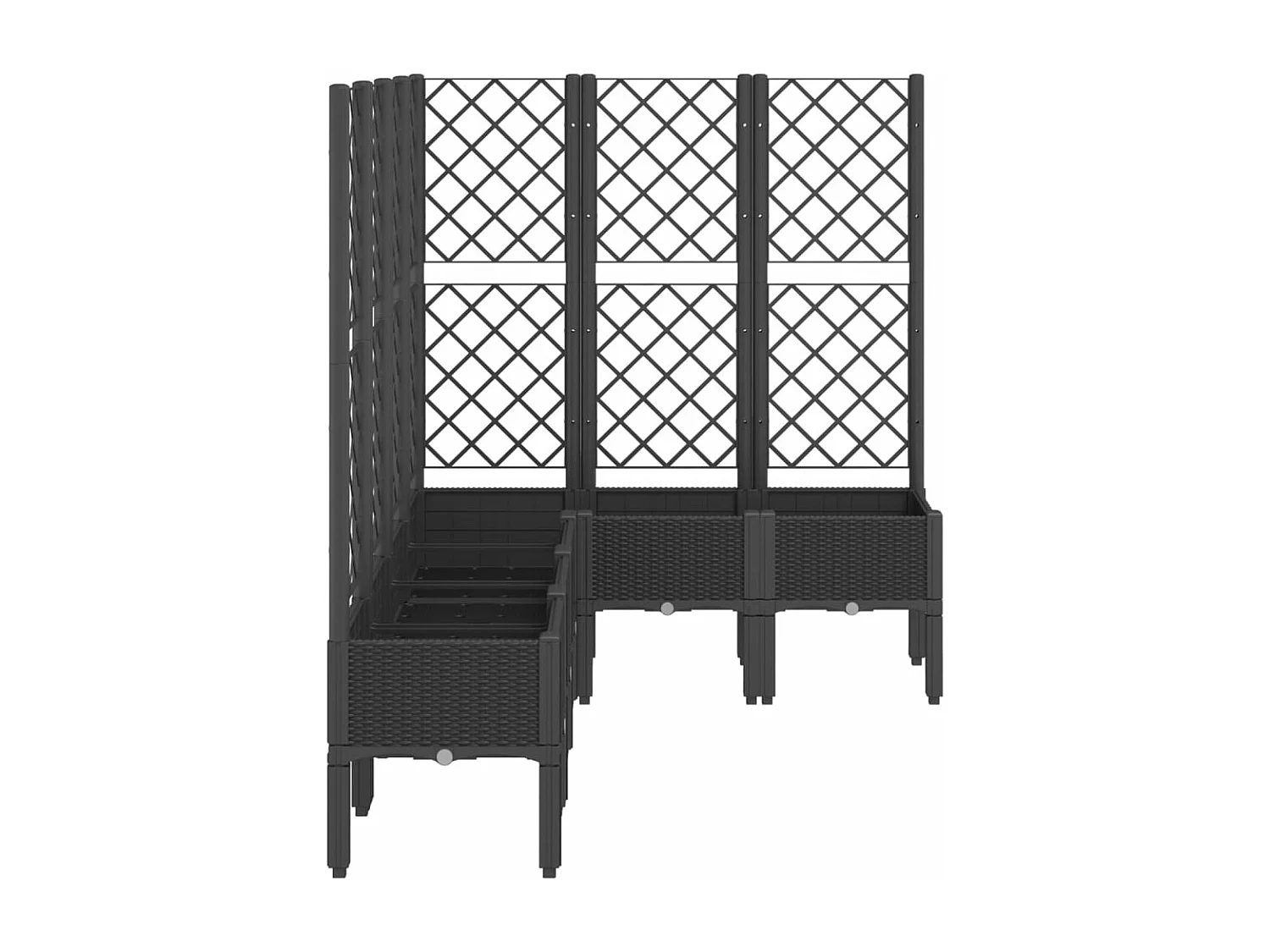 Jardinière avec treillis noir 160x120x142 cm PP