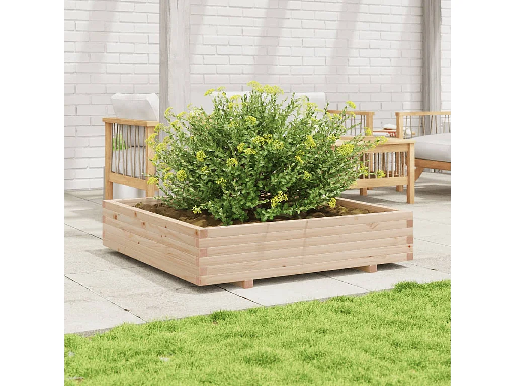 Jardinière 110x110x26,5 cm bois de pin massif