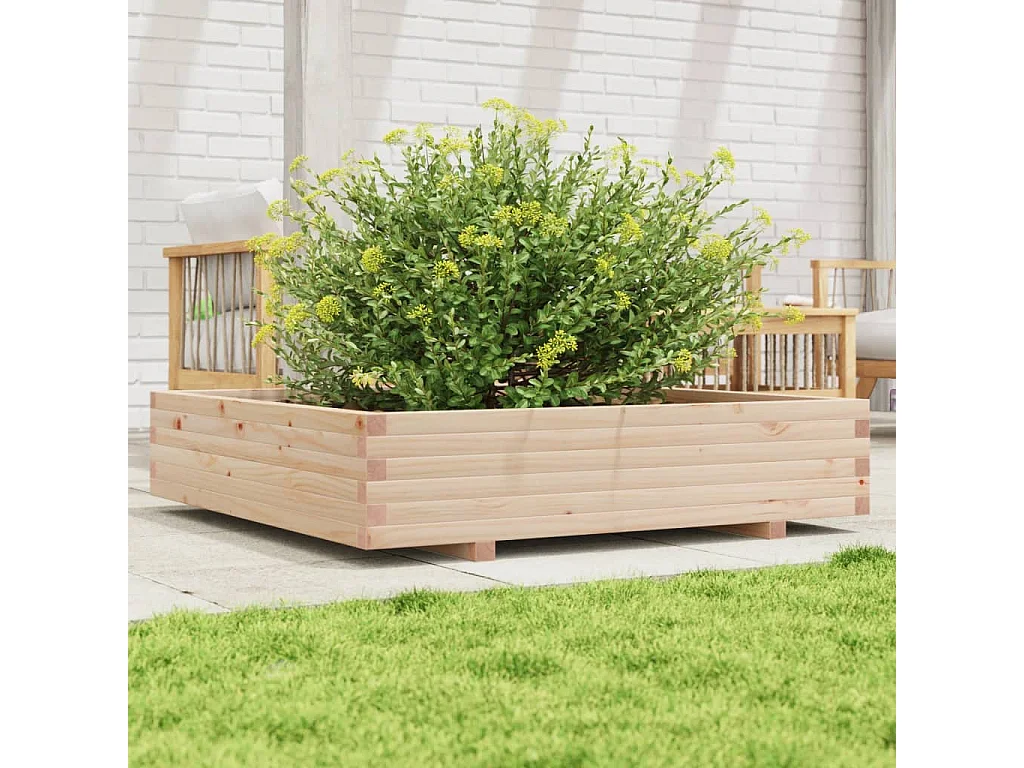 Jardinière 110x110x26,5 cm bois de pin massif