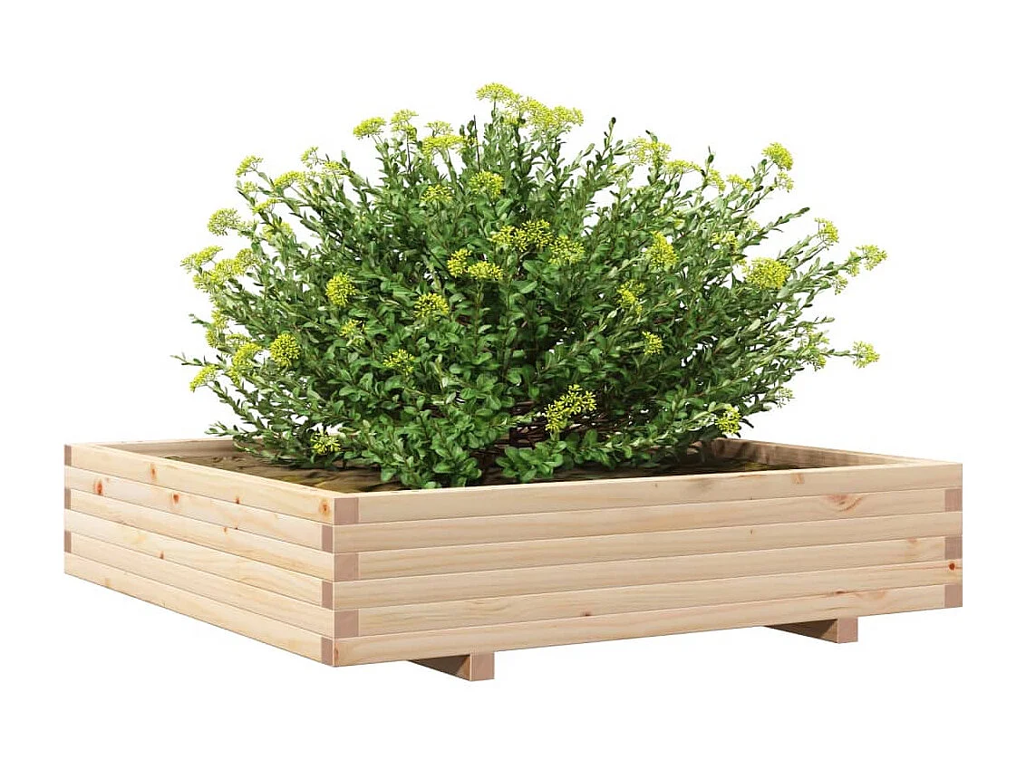 Jardinière 110x110x26,5 cm bois de pin massif