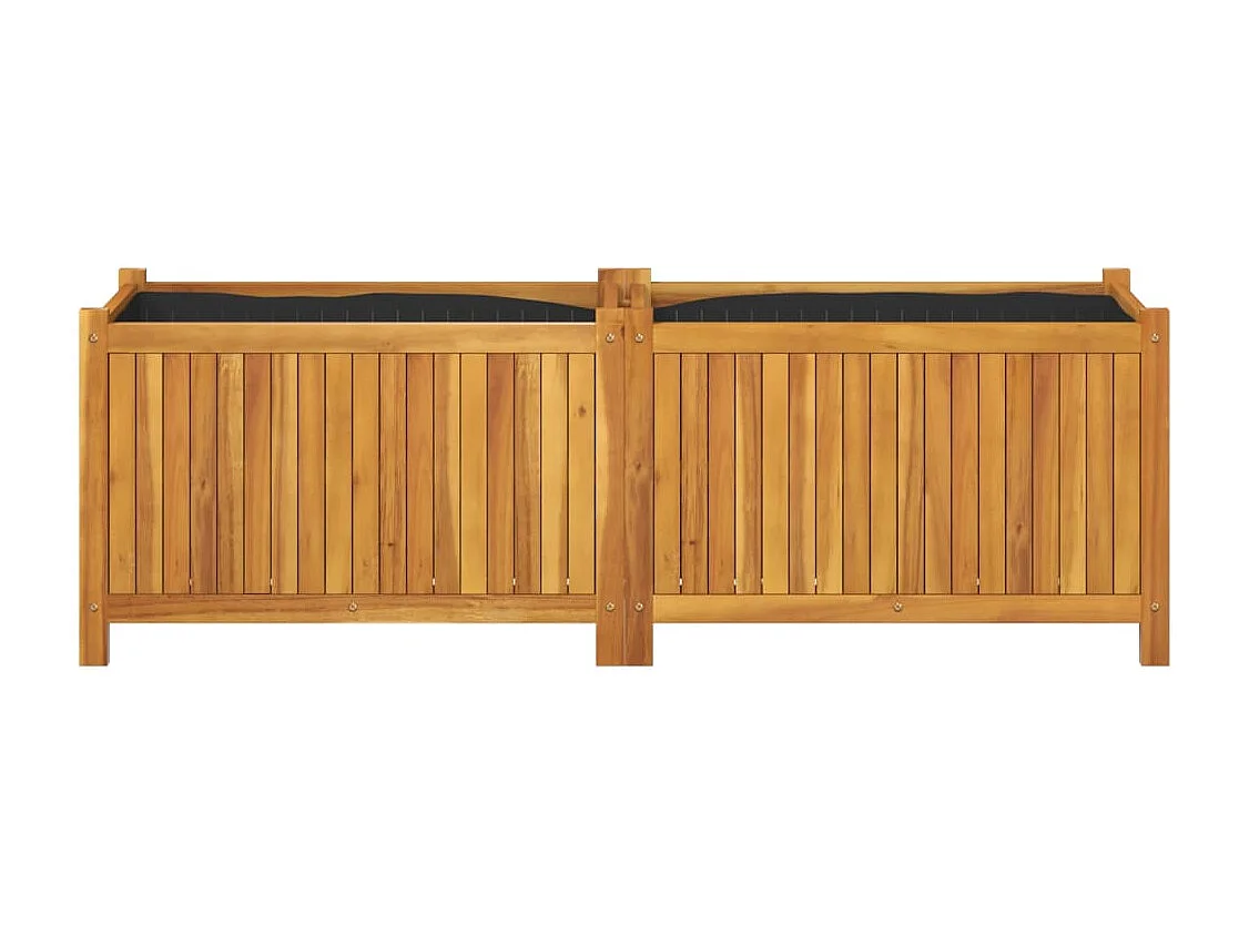 Pflanzkübel mit Einlage 153x38,5x50 cm Massivholz Akazie