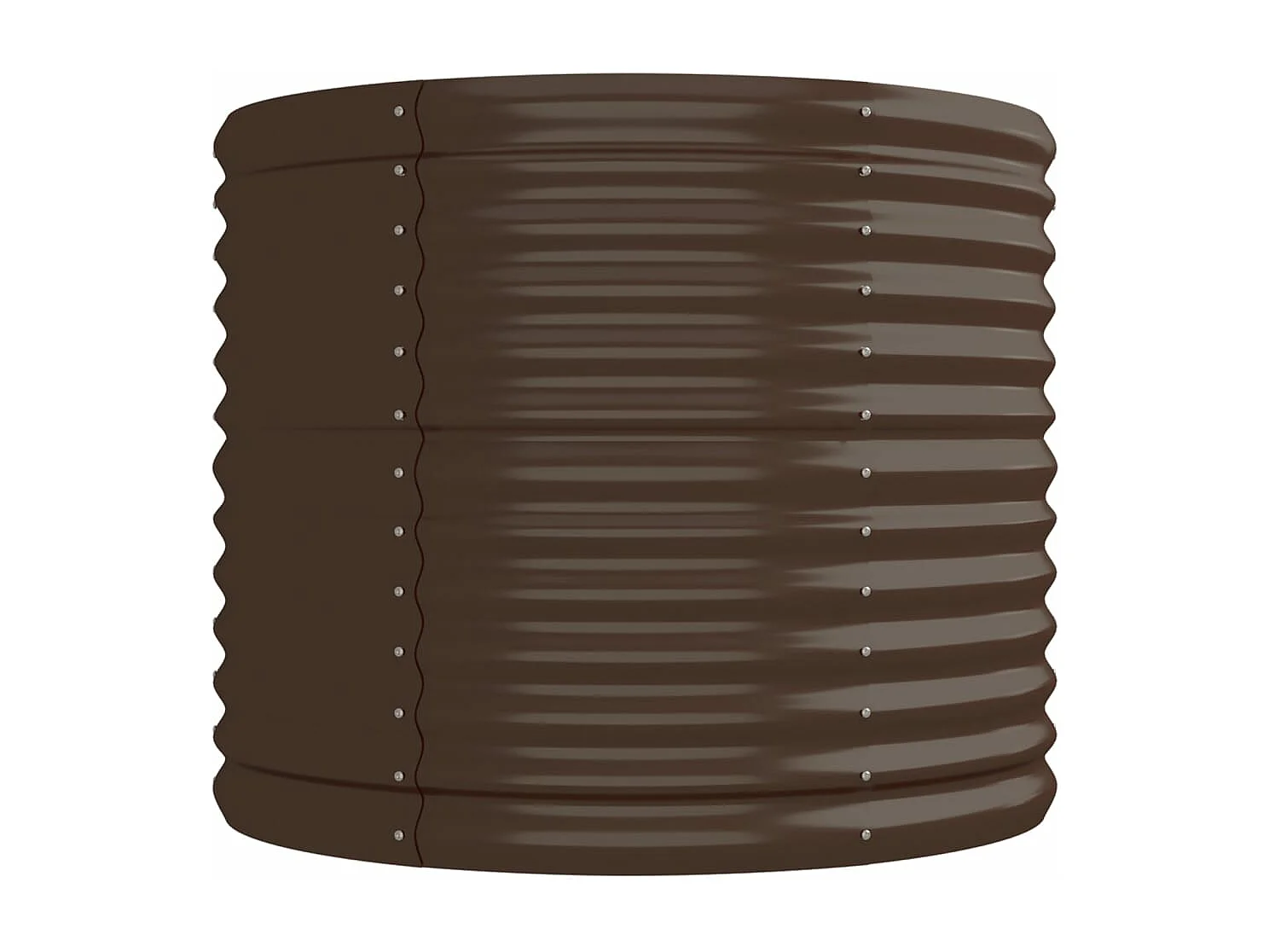 Canteiro elevado jardim 224x80x68cm aço revestido a pó castanho