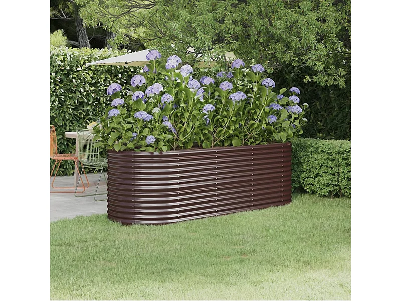 Lit surélevé de jardin Acier enduit de poudre marron