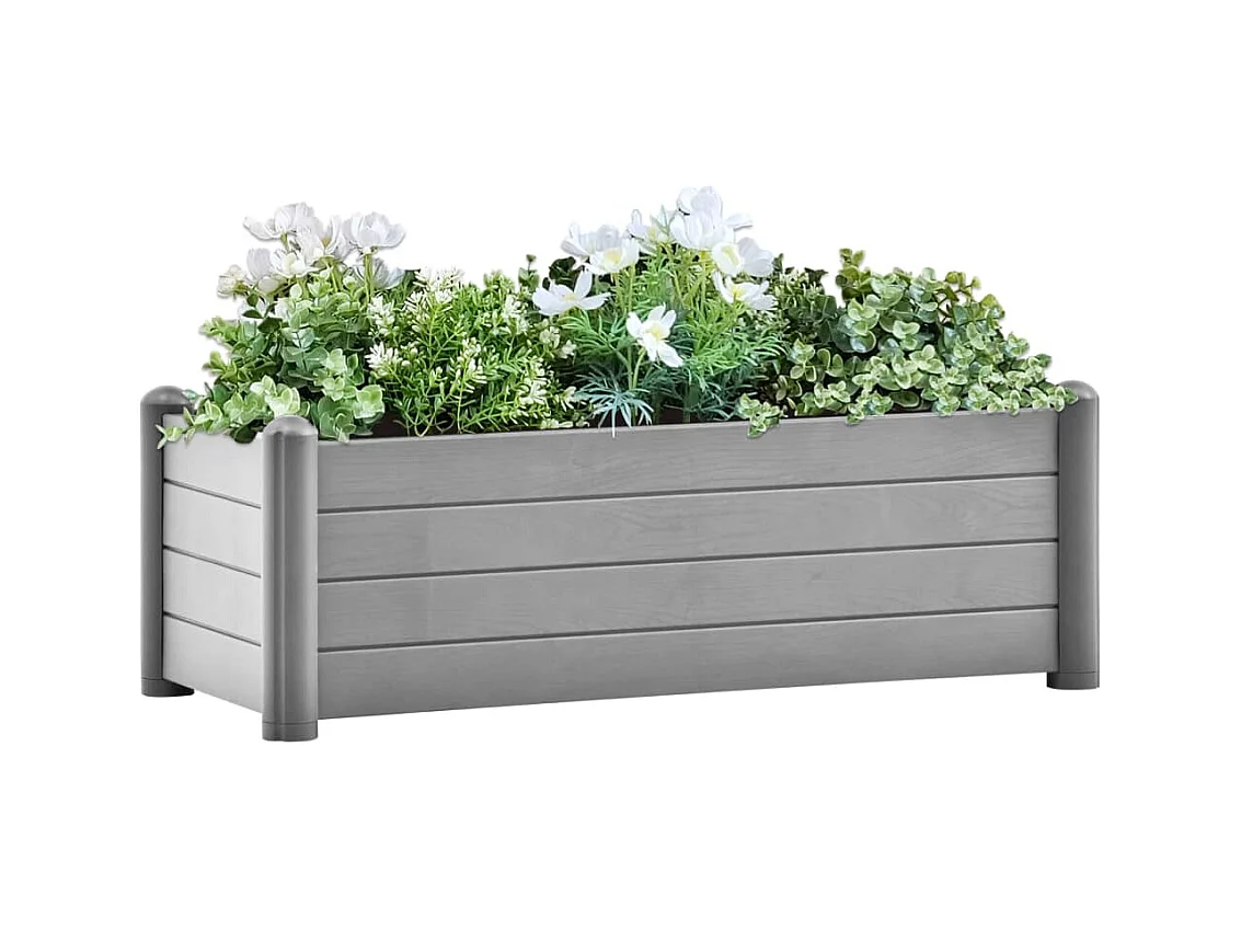 Lit surélevé de jardin PP Gris pierre 100x43x35 cm