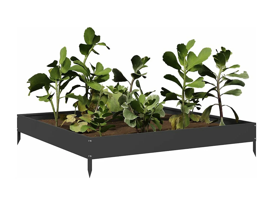 Arriate de acero negro 100x100x18,5 cm