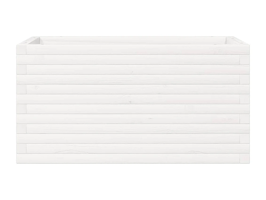 Jardinière blanc 90x40x45,5 cm bois de pin massif