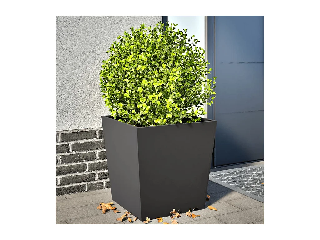 Pflanzkübel 2 Stk. Schwarz 50x50x50 cm Stahl