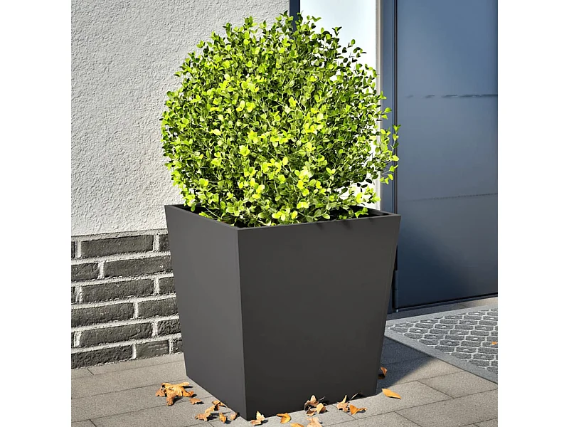 Jardinières 2 pcs noir 50x50x50 cm acier