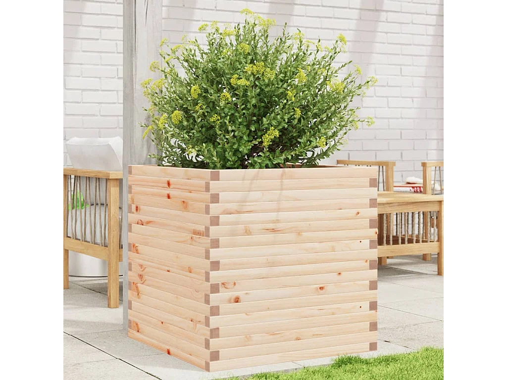 Jardinière 70x70x68,5 cm bois de pin massif
