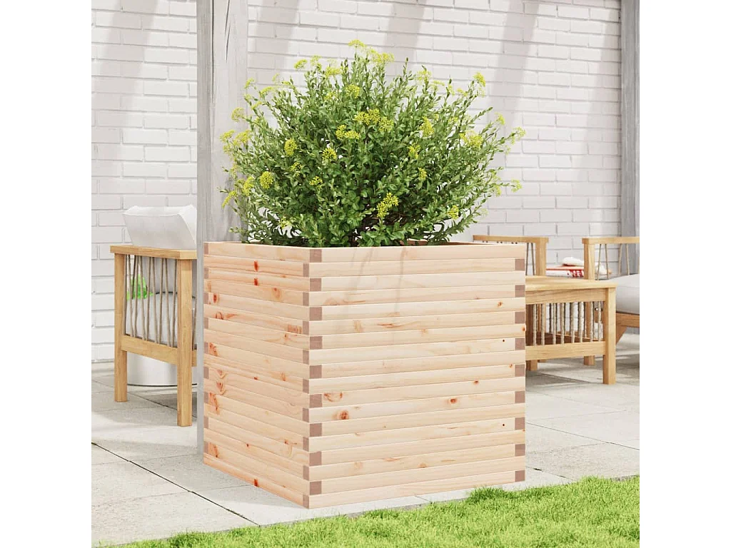 Jardinière 70x70x68,5 cm bois de pin massif