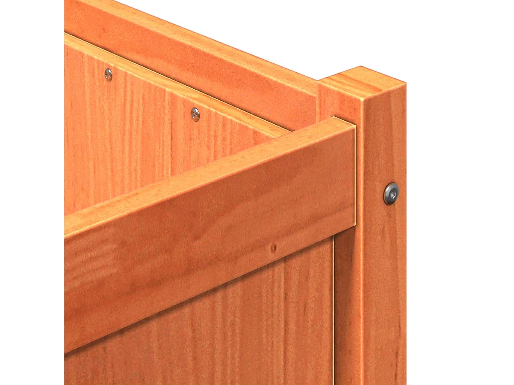 Jardinière cire marron 150x50x50 cm bois de pin massif