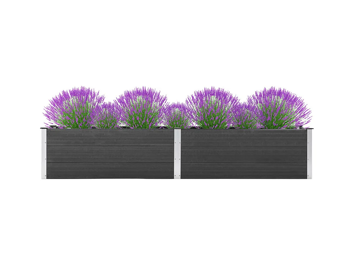 Fioriera Rialzata da Giardino 200x50x54 cm in WPC Grigio