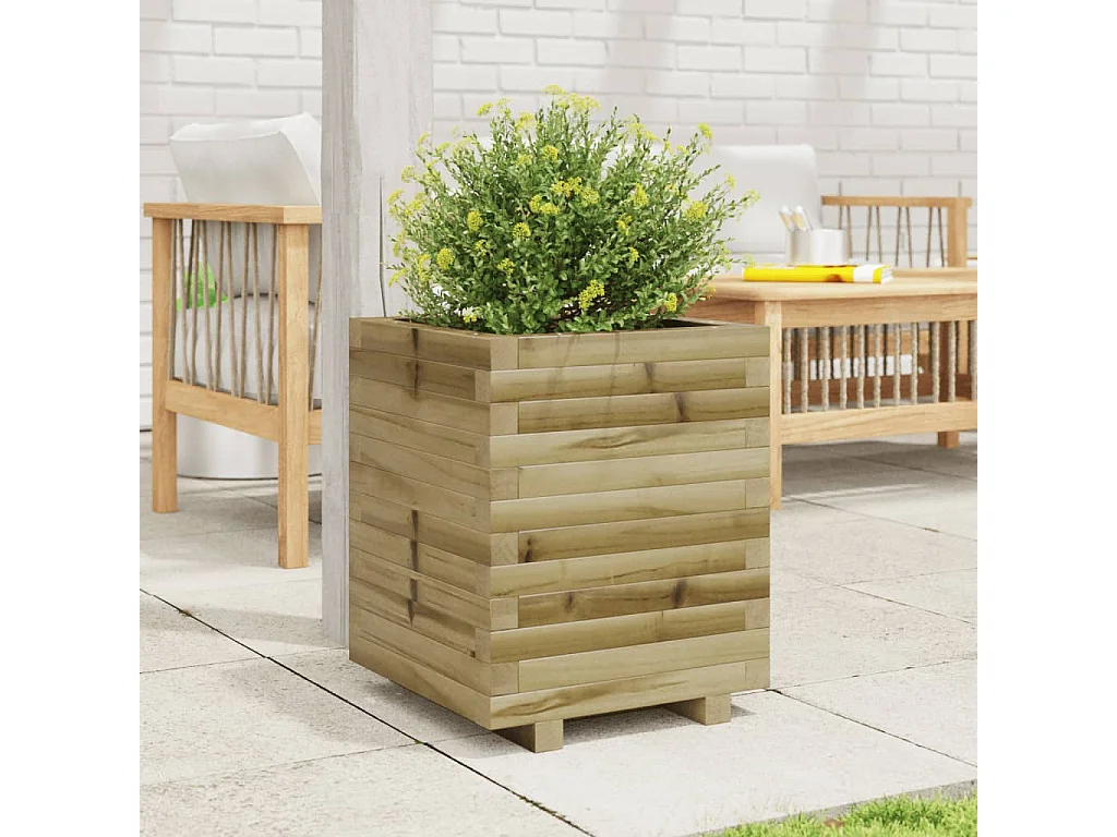 Fioriera da Giardino 40x40x49,5 cm in Legno di Pino Impregnato