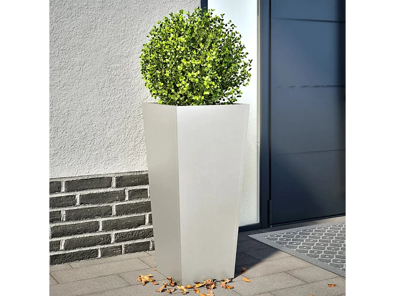 Vaso/floreira de jardim 2 pcs 35x35x75 cm aço inoxidável