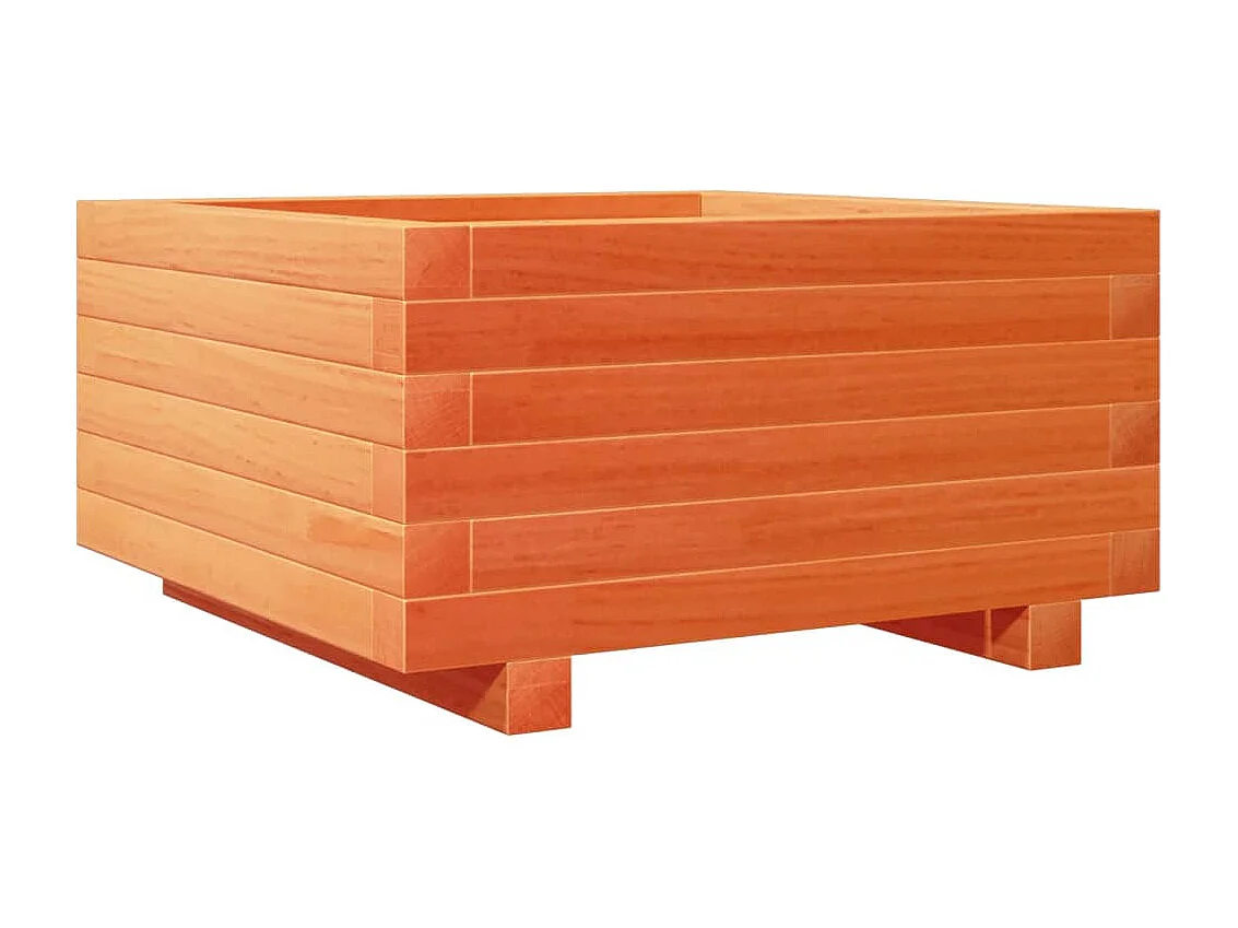 Jardinière cire marron 50x50x26,5 cm bois de pin massif