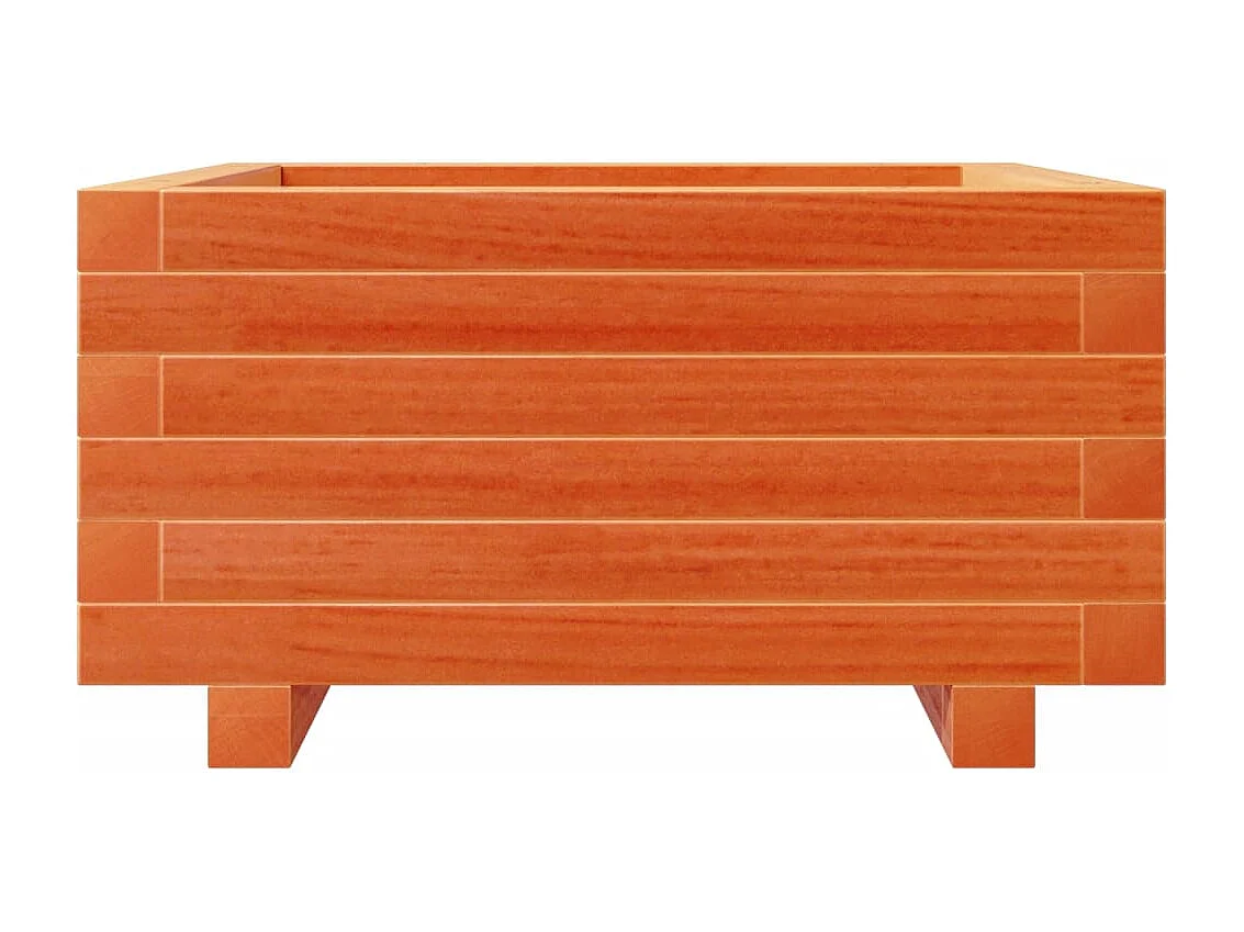 Jardinière cire marron 50x50x26,5 cm bois de pin massif