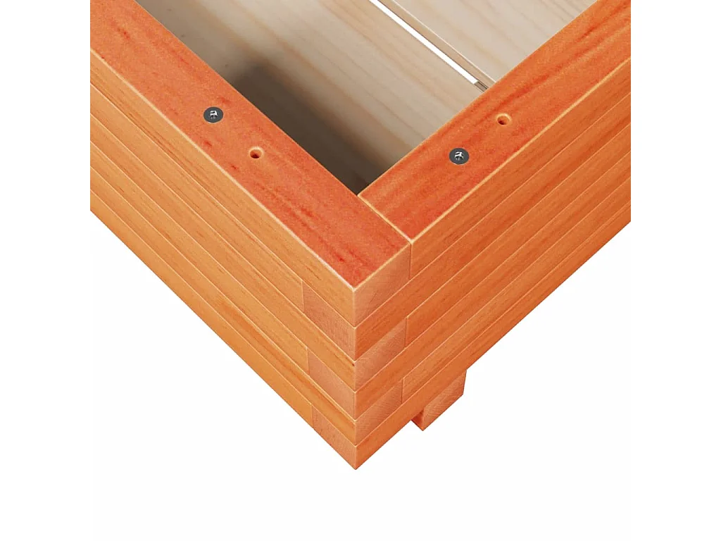 Jardinière cire marron 50x50x26,5 cm bois de pin massif