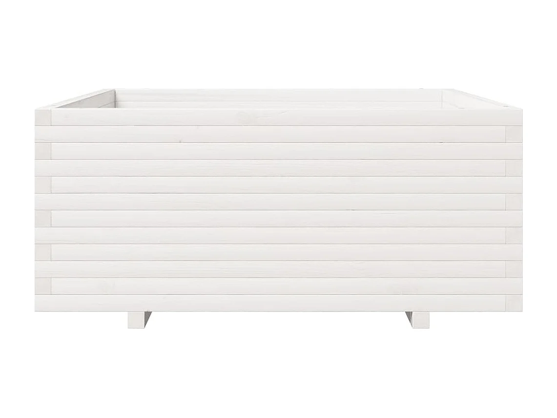 Jardinière blanc 110x110x49,5 cm bois de pin massif