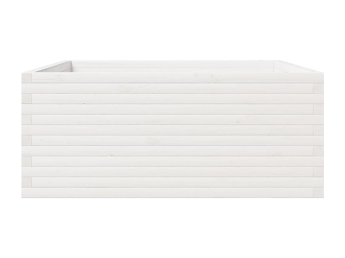 Jardinière blanc 110x110x49,5 cm bois de pin massif