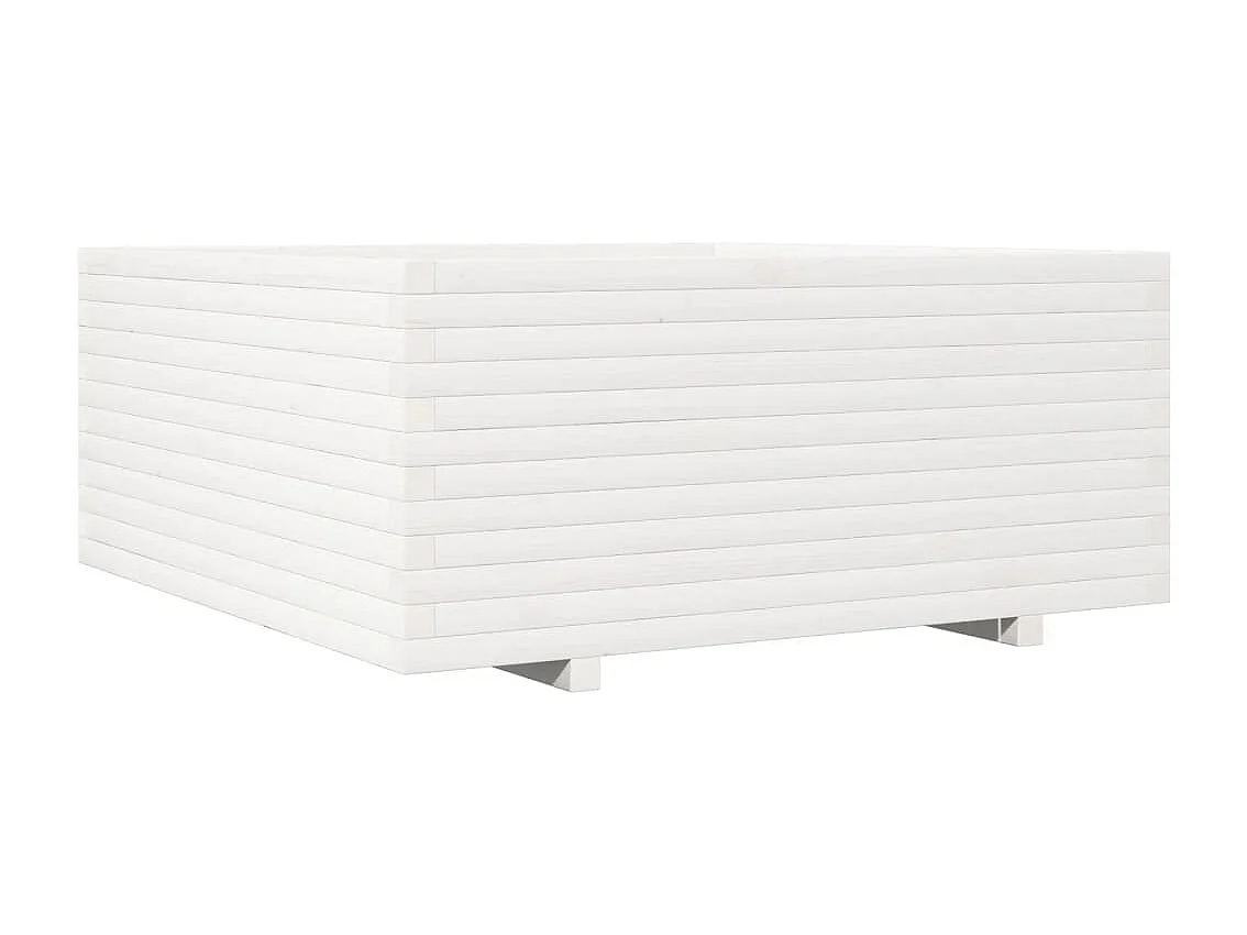 Jardinière blanc 110x110x49,5 cm bois de pin massif