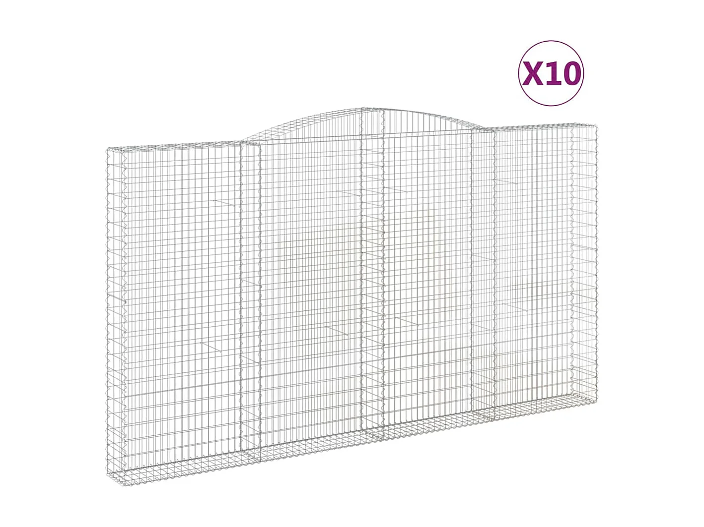 Paniers à gabions arqués 10 pcs 400x30x220/240 cm Fer galvanisé