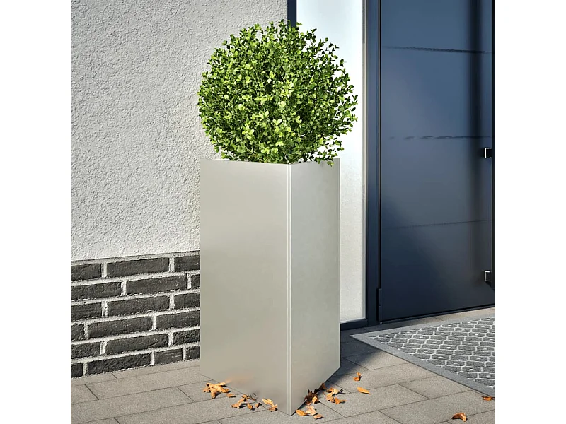 Vaso/floreira de jardim triangular 50x43x75 cm aço inoxidável