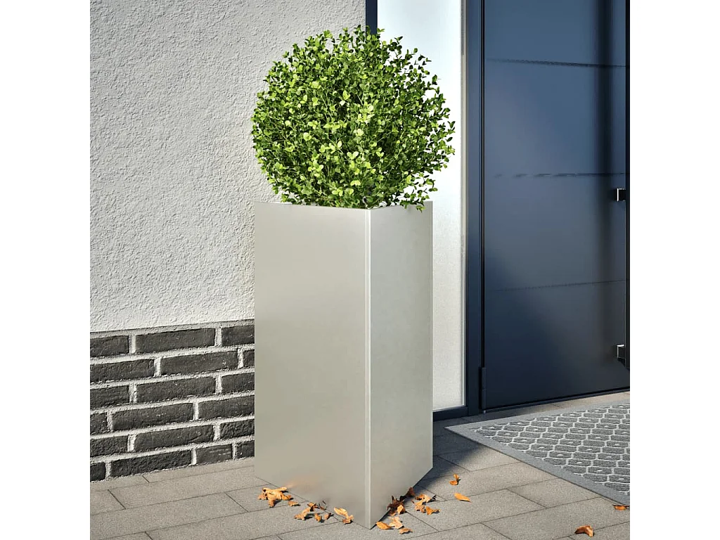 Vaso/floreira de jardim triangular 50x43x75 cm aço inoxidável