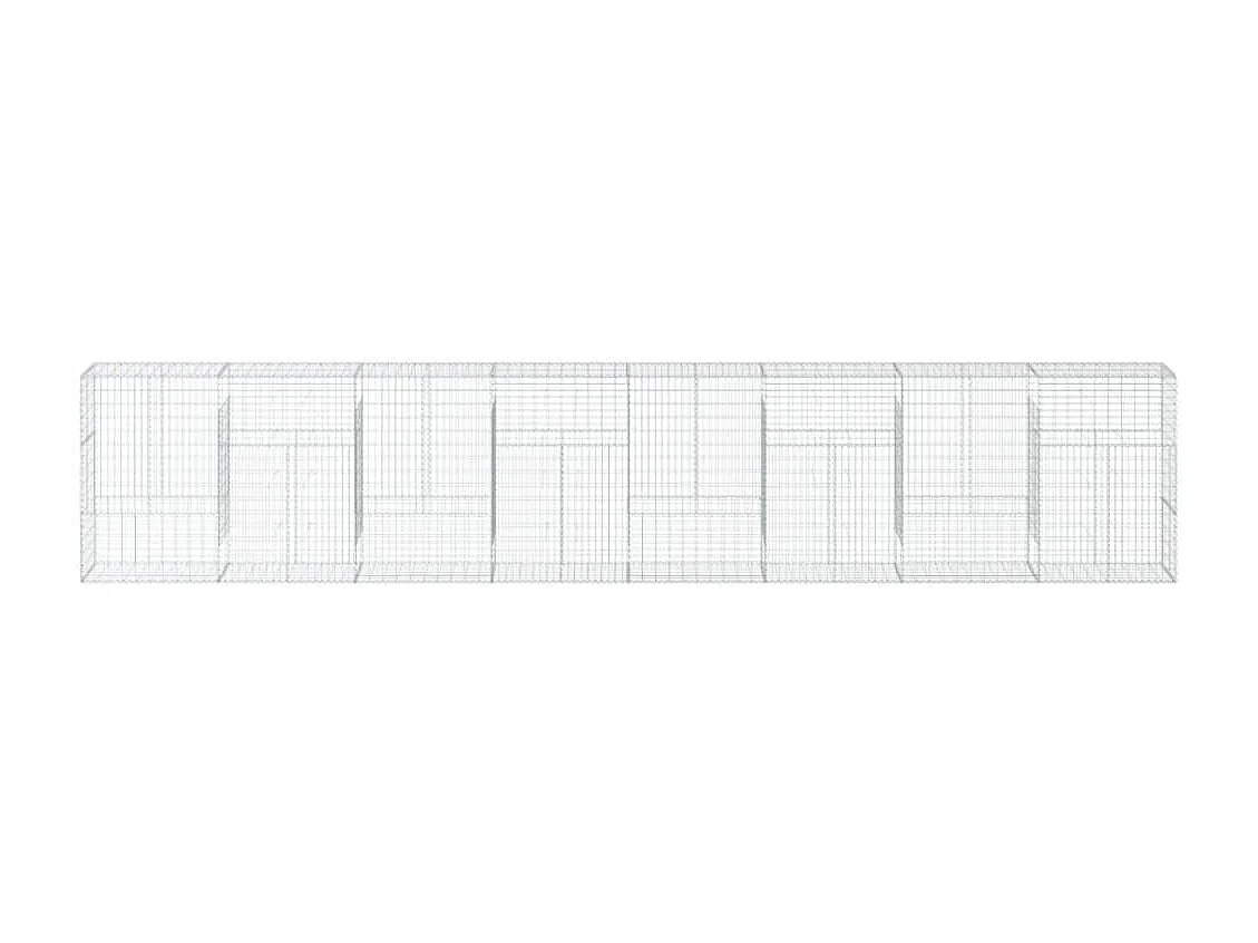 Cesta de gaviones con cubierta hierro galvanizado 800x50x150 cm