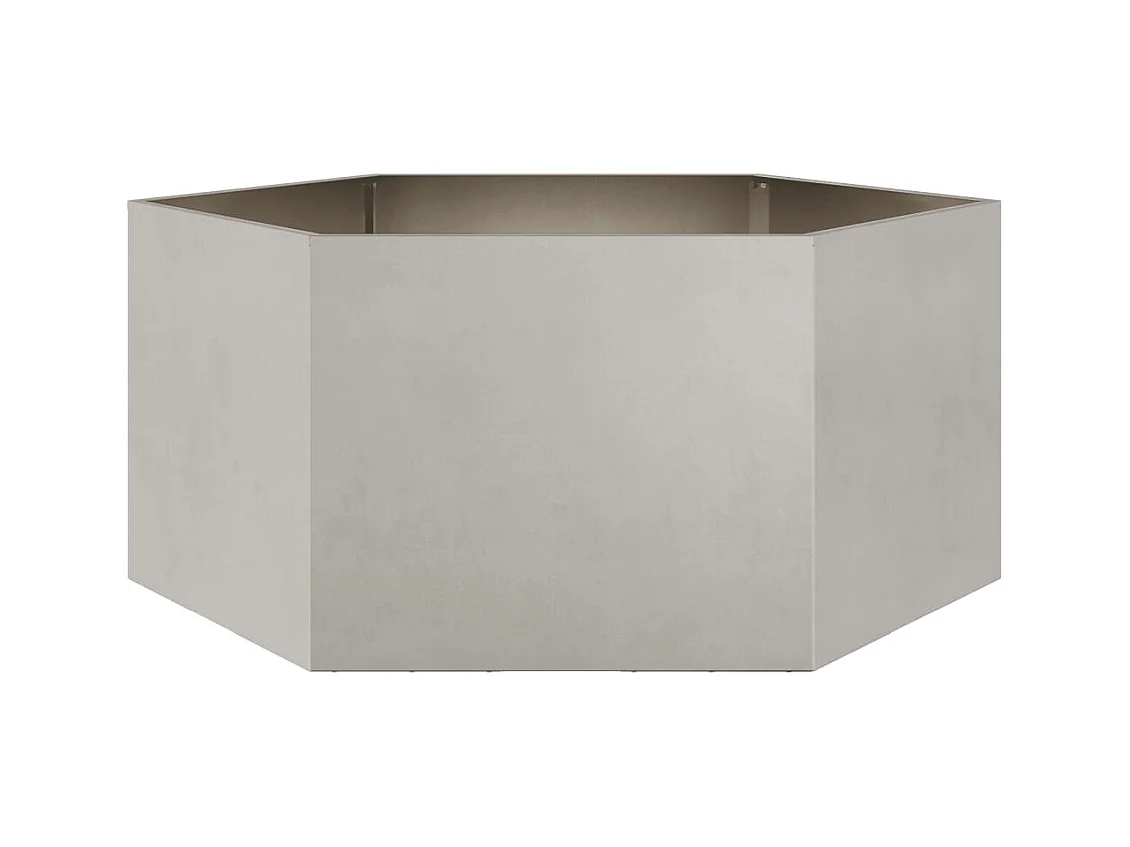 Fioriera da Giardino Esagono 104x90x45 cm in Acciaio Inox